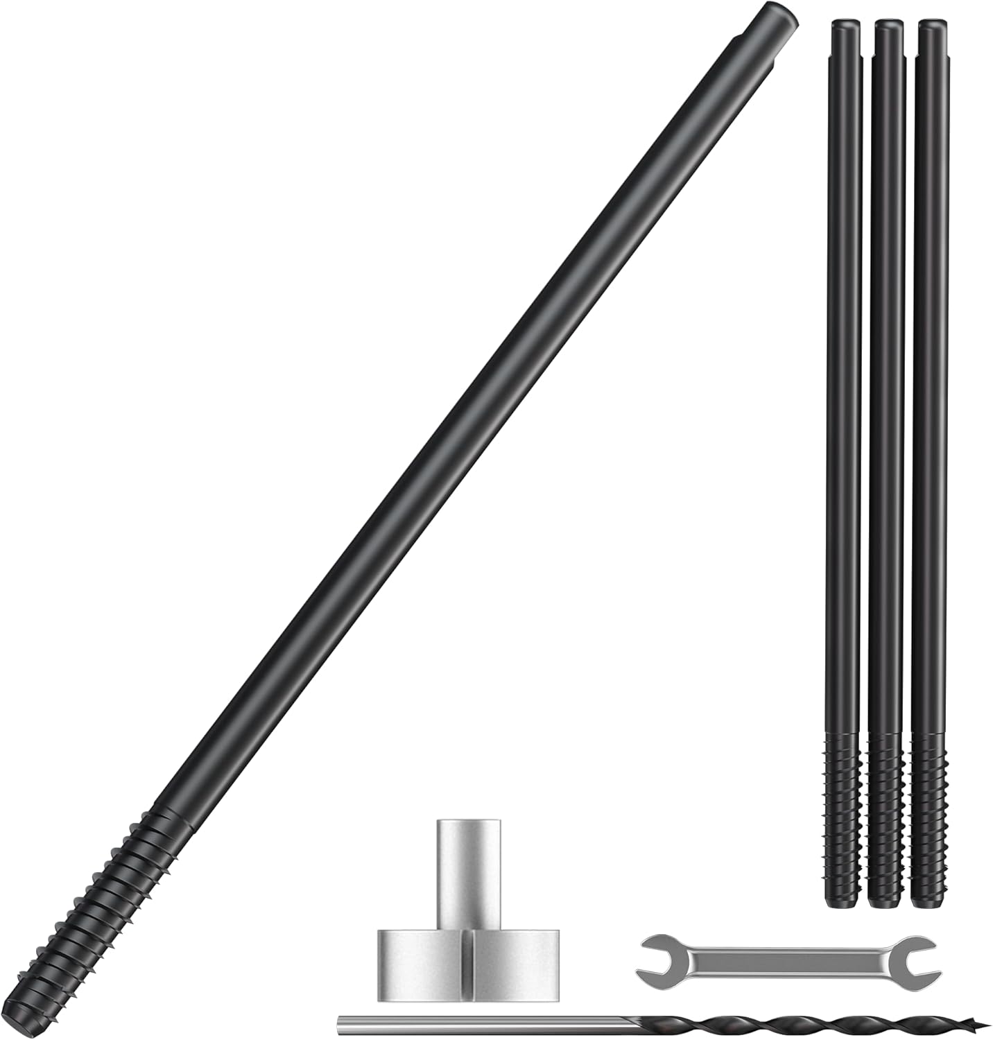 4pcs Heavy Duty Floating Shelf Brackets for 3/4" to 1.75" Boards, Invisible Blind Shelf Support Kit with CNC Drilling Jig, Double-Threaded Rods for DIY Custom Floating Shelves, 125lbs (8 inch-4pcs)