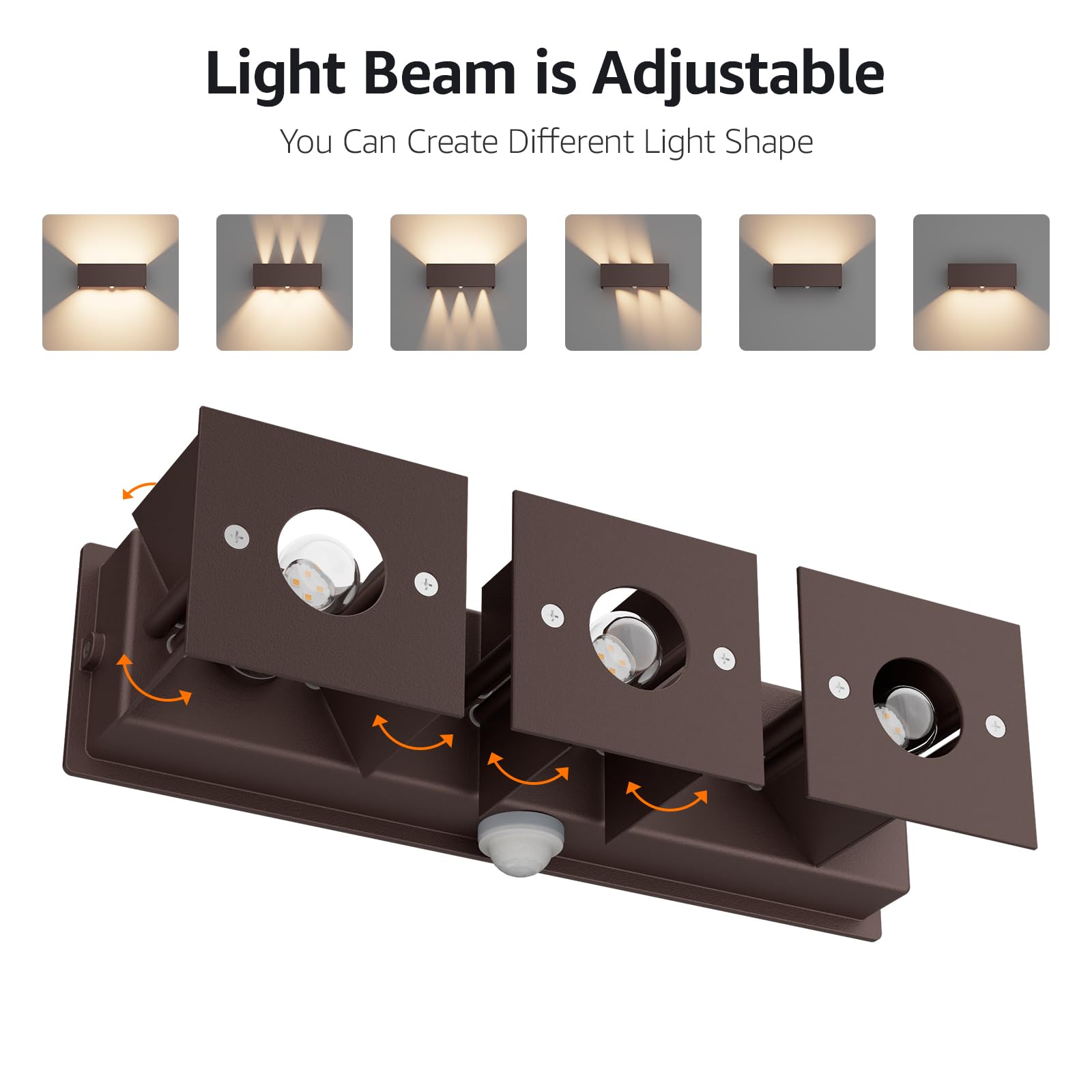 Klighten Applique da Esterno con Sensore di Movimento, con Lampadina Sostituibile G9 LED, 3000K Lampade da Parete Orientabile IP54 Impermeabile per Giardini Ingresso Terrazza (Bronze)