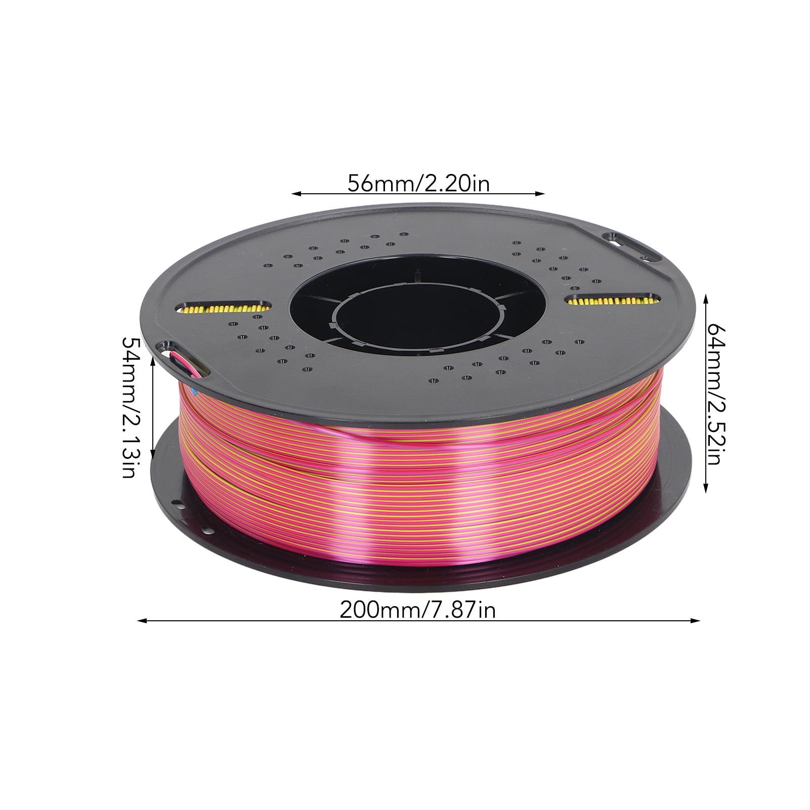 Generic Filamento PLA de Seda 1,75 Mm Material de Impresora 3D Brillante de 3 Colores para Proyectos Creativos 1 KG Rojo Amarillo Azul