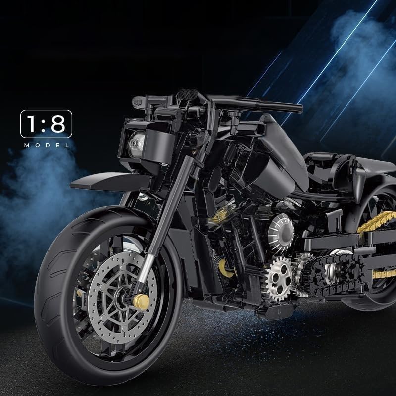 KeKeDuo Technik Motorrad Bausteine Supermotorrad, 586 Klemmbausteine Technik Rennen Superbike Modellbausatz Kompatibel mit Andere Marken