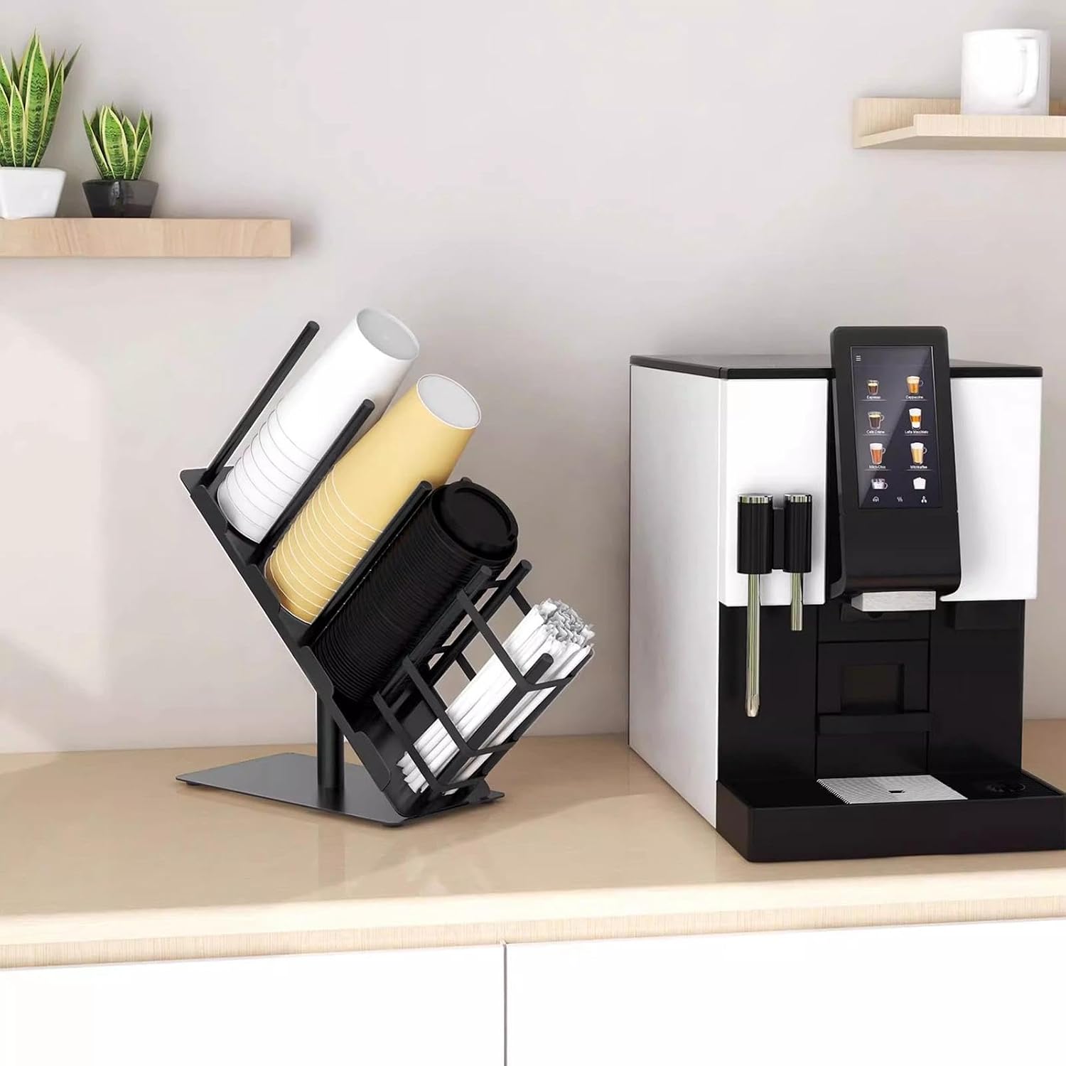 and Lid Holder Storage Rack Dispenser Organizer for Buffet Room