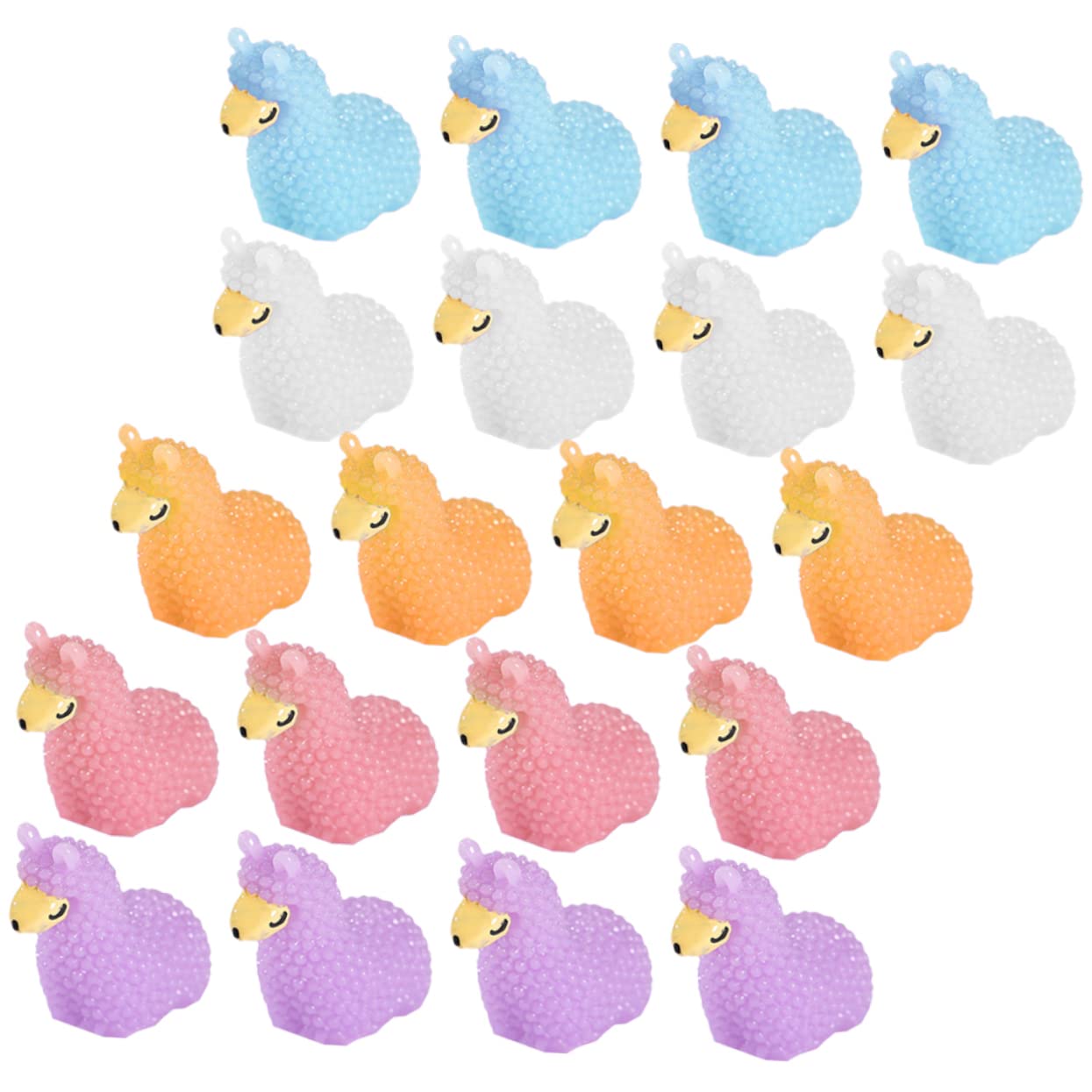 Mikikit 4 set Ornamenti Animali Animali In Miniatura Mini Alpaca Decorazione Scultura Alpaca Decorazioni Da Giardino Ornamento Pecore Miniature Decorazioni Alpaca Minuscole 20 pezzi*4