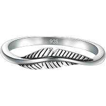 925 Sterling Silver Feather Ring
