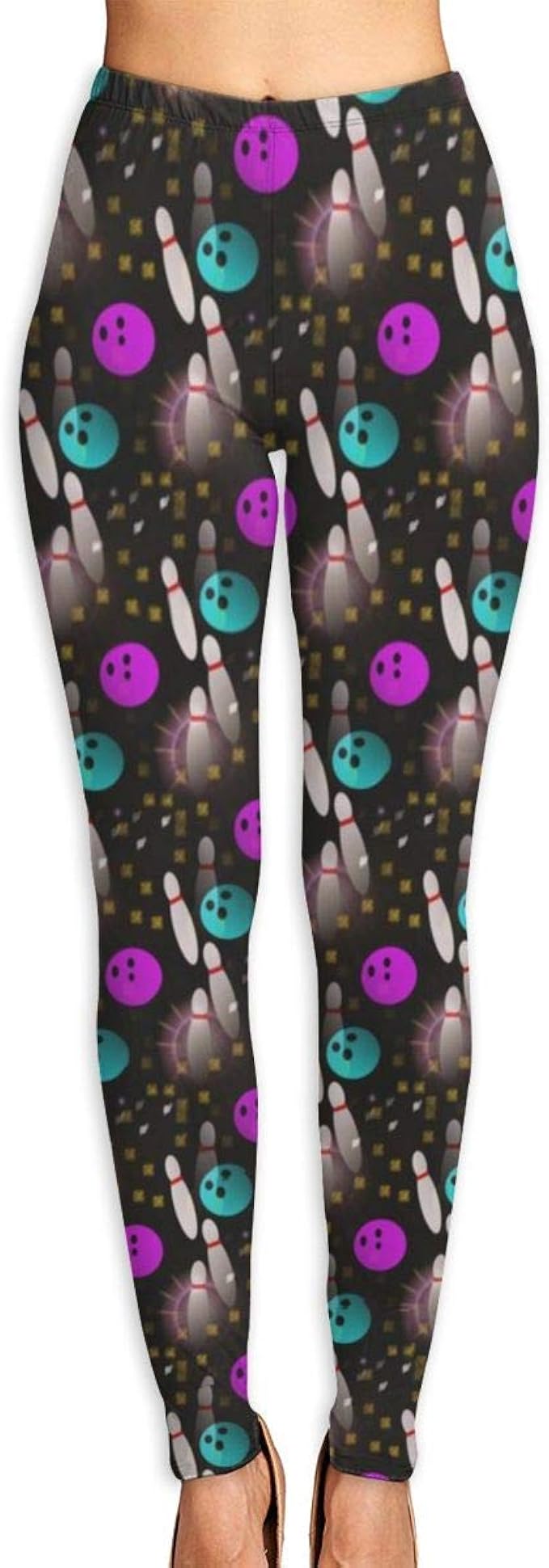 Yoga Pants for Women, Night Fun Bowling High Waist Yoga PantsStretch