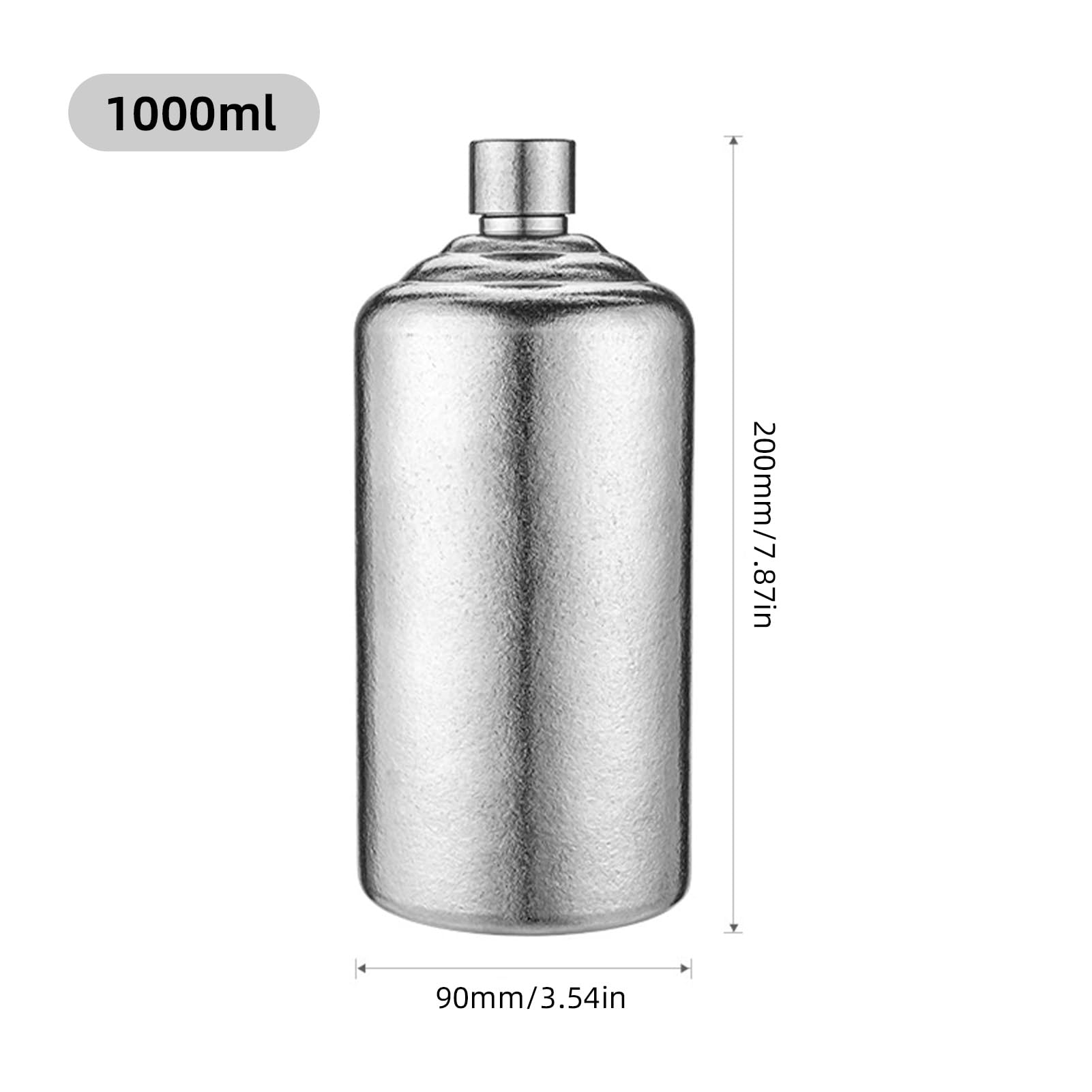 Buachois Flacon à Whisky en Titane Portable pour Voyage (1000ml)