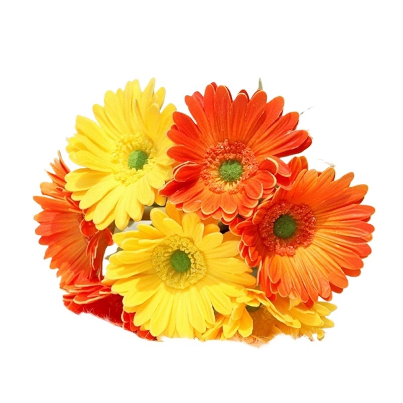 FonHNDG Artificial Flower Branches Artificial Flower PU Real Touch Chrysanthemum Sunflower Fake Wedding Party Home Decoration(Color3)