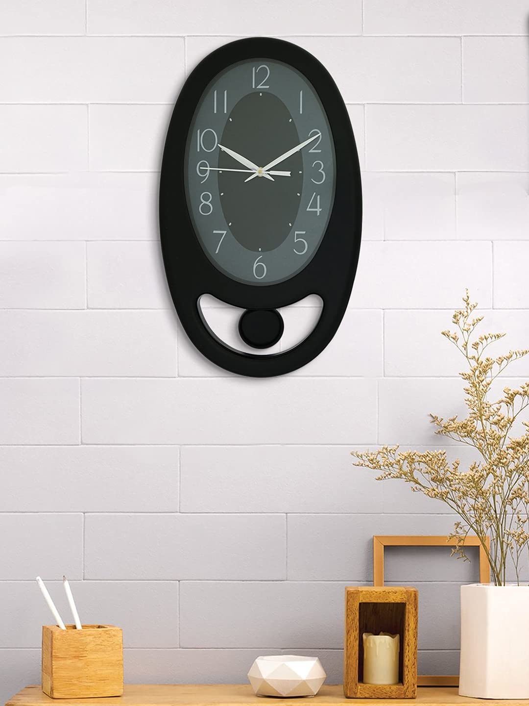 Buy Samay Marketing Plastic Pendulum Wall Clock (Black_9.5 Inch X