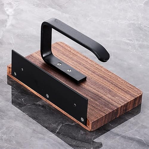 Miniatura 6 de Soporte de papel higiénico con estante de madera de nogal natural, colgador de rollo de papel para colgar en la pared, toallero de papel de acero