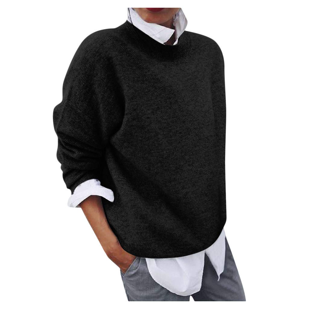2 in 1 Long Sleeve Women's Long Sleeve Shirt Casual Crew Neck Tunic Top Shirt Long Jumper Winter Jumper Sweater Sweatshirt Winter Jumper Shirts Elegant Loose Leisure Pullover
