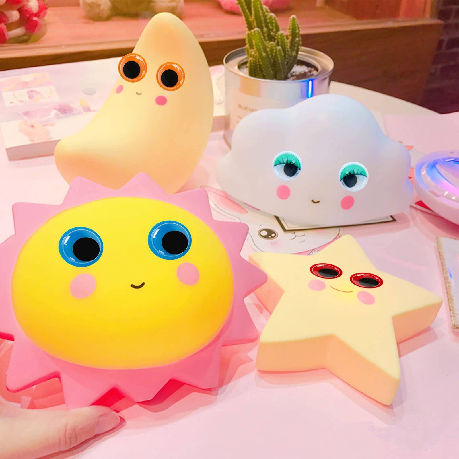 1700 szt. Googly Wiggle Eyes samoprzylepne, do rękodzieła, naklejki, oczy, wiele kolorów i rozmiarów, do samodzielnego wykonania ZZYI
