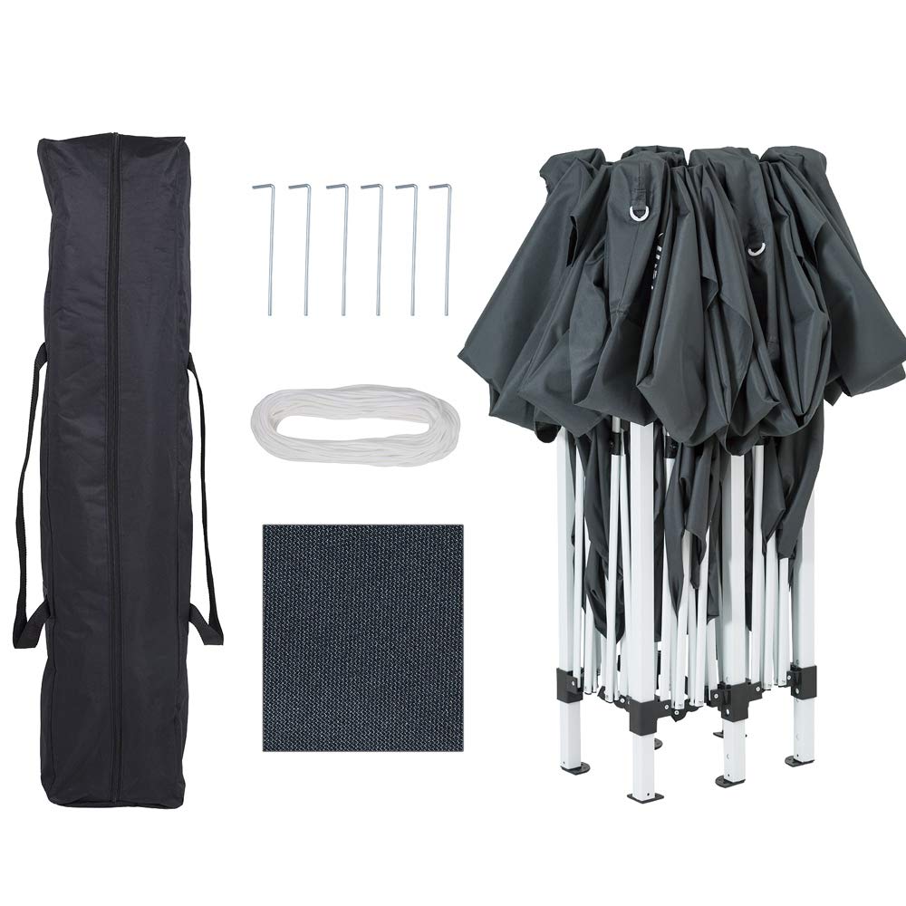 CASARIA Pavillon Capri 3x6m Pop-up Anthrazit | mit Tasche, Winterfest, UV-Schutz 50, Faltbar, Stabil, Camping, Garten, Faltpavillon, Partyzelt, 120x20x19cm, 6 personen