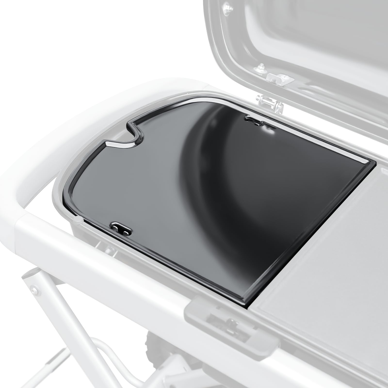 Hisencn Enamel Cast Iron Griddle for Weber Traveler Portable Gas Grill, Compatible with Weber 7034 Traveler Griddle Insert for Weber 9010001 Outdoor BBQ Grill Replacement Part, Black