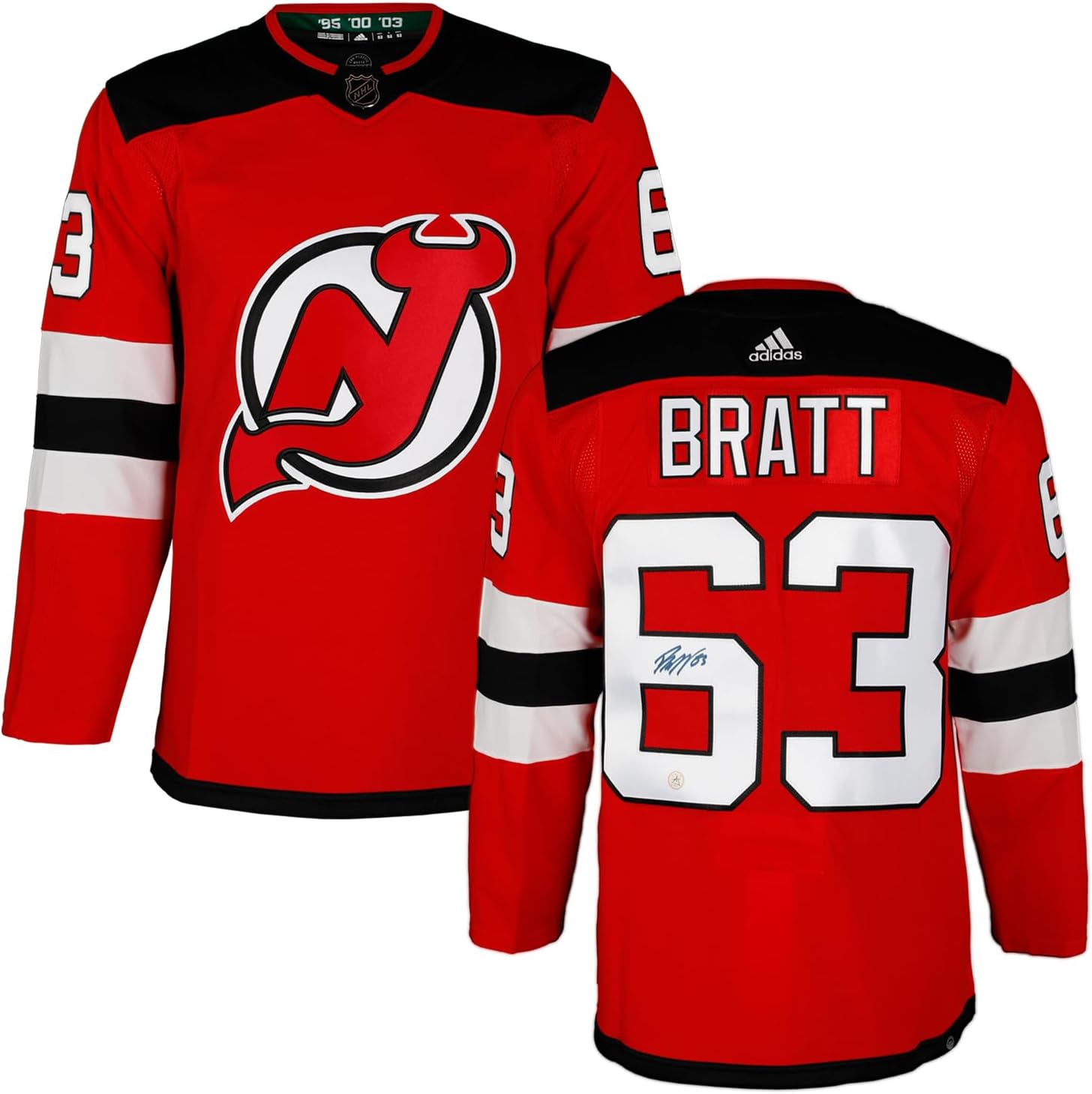 Jesper Bratt Autographed New Jersey Hockey Red ADS Jersey