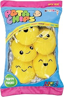 iscream Play with Your Food! Potato Chip Fleece Play Pillow Set with Embriodered Accents