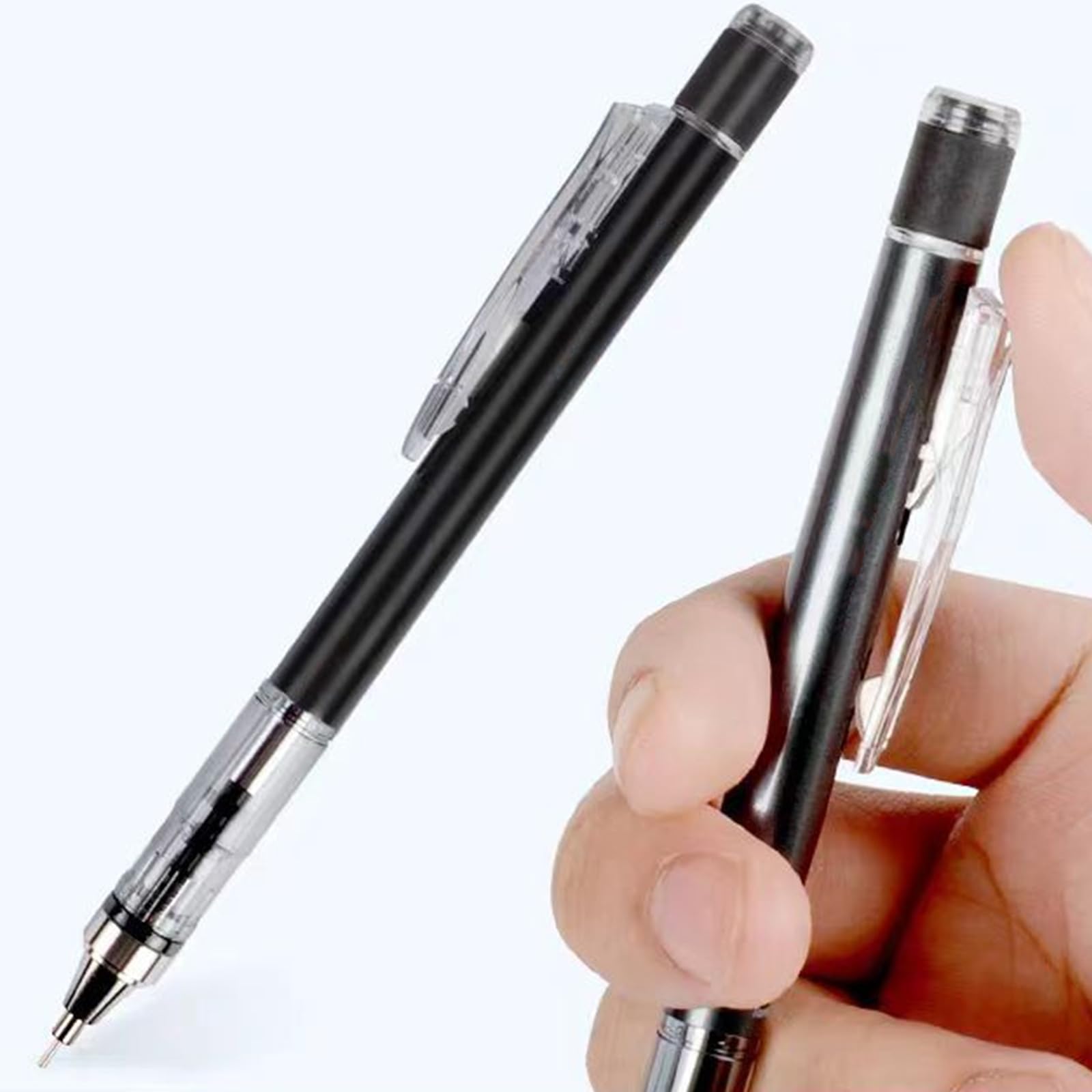 Matite Meccaniche BAZIC 0.5 Mm – Confezione Da 24 – Impugnatura Morbida E Gomma Senza Lattice – Ideali Per Scuola, Ufficio, Disegno - 3