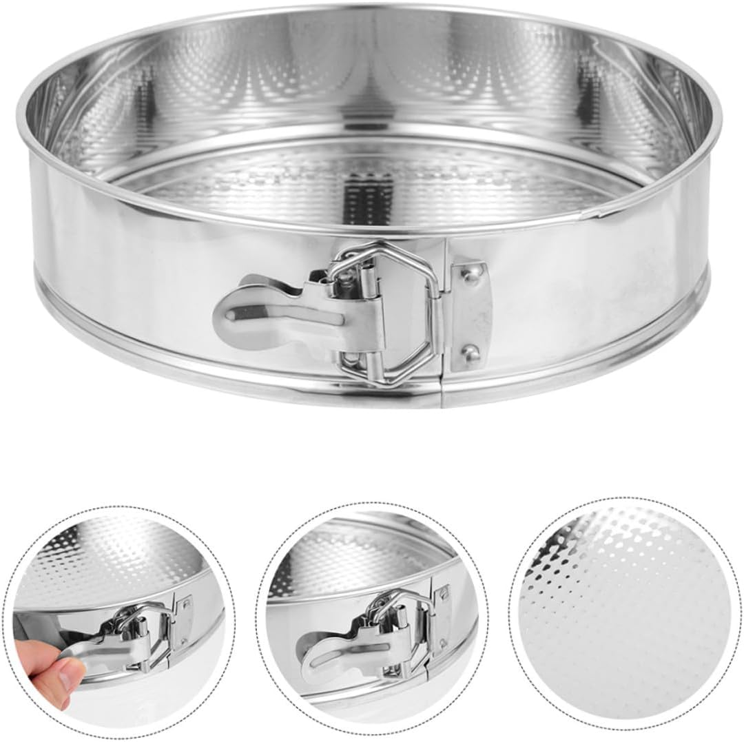 Springform Cake Pan 9 Inch Stainless Steel 304 Removable Bottom Locking Baking Mold for Cheesecake and Cupcake Home Kitchen Bakeware