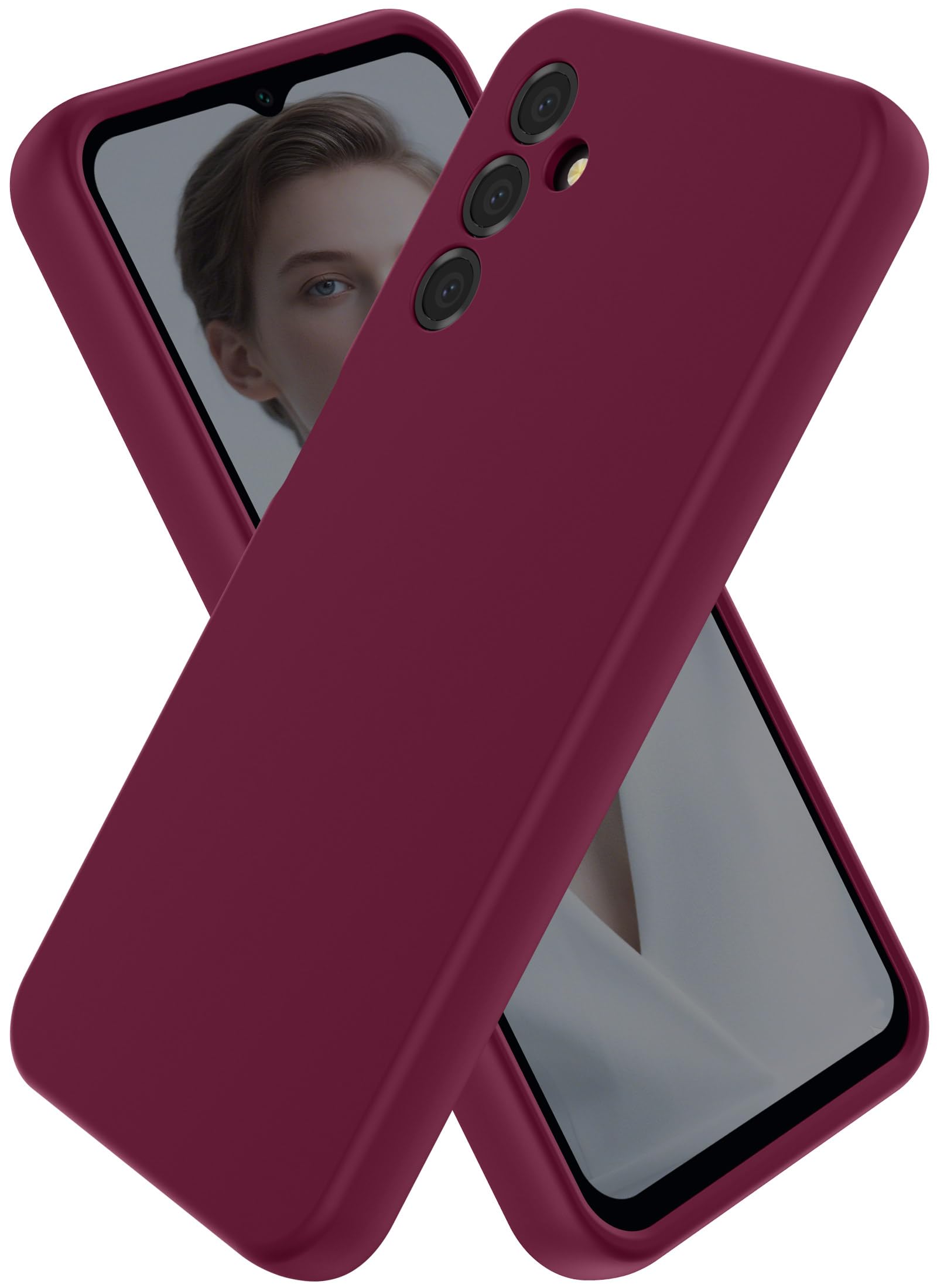 CUZMIGO for Samsung Galaxy A14 5G Phone Case, Soft Silicone Slim-fit Phone Cover with Camera Protection, Anti-Scratch & Cute Colors, Burgundy