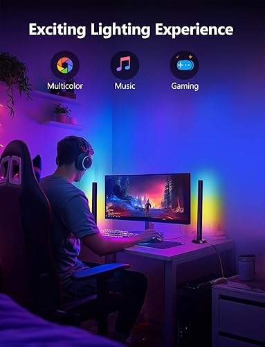 Miniatura 2 de Barras de luz LED inteligentes, barra de luz RGB, retroiluminación de TV de 14 pulgadas con modos de escena y música, barras de luz inteligentes con