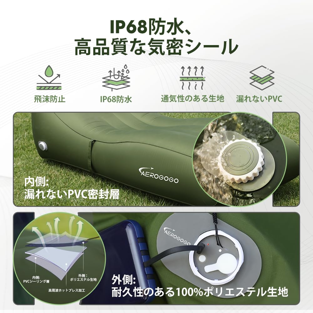 Amazon | Aerogogo エアーラウンジベッド 自動膨張式 エアーベッド