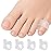 5 STARS UNITED Pinky Toe Spacers for Men & Women - 4 Gel Separators for Overlapping & Curled Little Toes, Bunions, Alignment - Diabetic Foot Care, Silicone Spreader, Corrector & Straightener, Clear