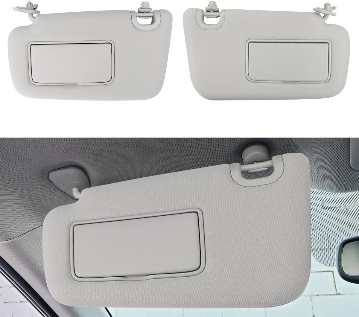 INTGET Passenger Side Sun Visor for Nissan Sentra 2013 2014 2015 2016 2017 2018 2019 Accessories Cloth Car Sun Protection Visor Replacement with Mirror Right Side(Passenger Side-for Unlighted Version)