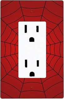 Red Spider Web Single Rocker Wall Plate 1 Gang Lightswitch Cover Decorator Rocker Switch Plate Decorative Faceplate Standard Size 4.5 x 2.76 Inch