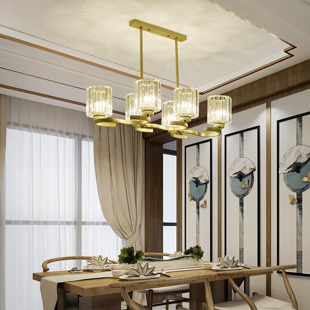 Suspension en fer metallique dore de style lustre chic avec globes de verre fins