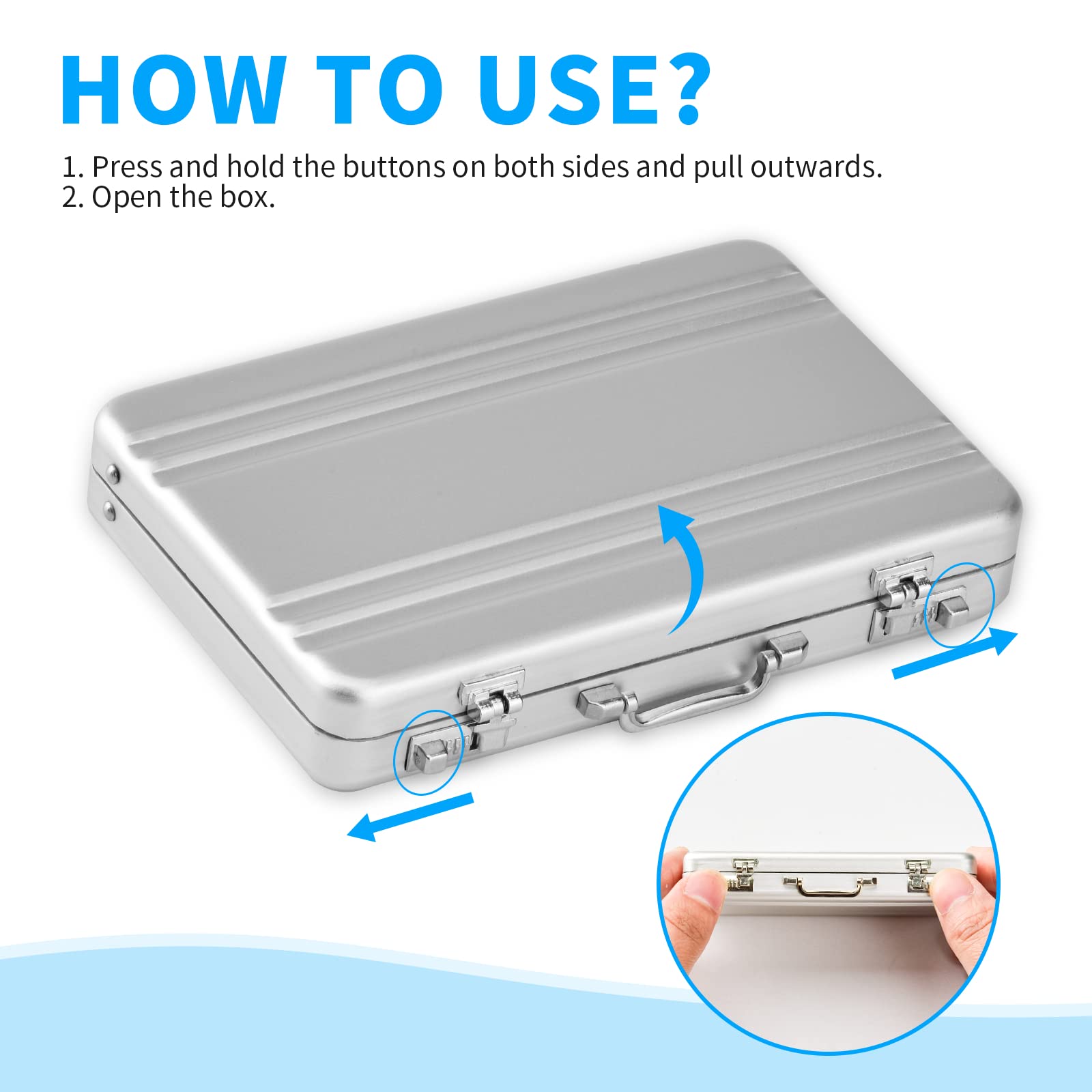 Porte-monnaie Aluminium Mini - Coffret Cadeau Argent Original Pour Anniversaire, Mariage Ou Noël - Valisette Métallique Avec Fermoir Clip