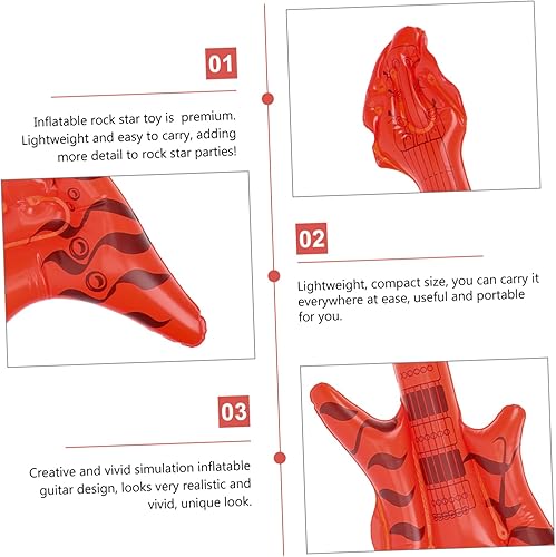 Miniatura 2 de BESTOYARD Instrumento de rock inflable para fiesta musical, guitarra, eleguitar, guitarra, estrella de rock, globos de guitarra, globos impermeables