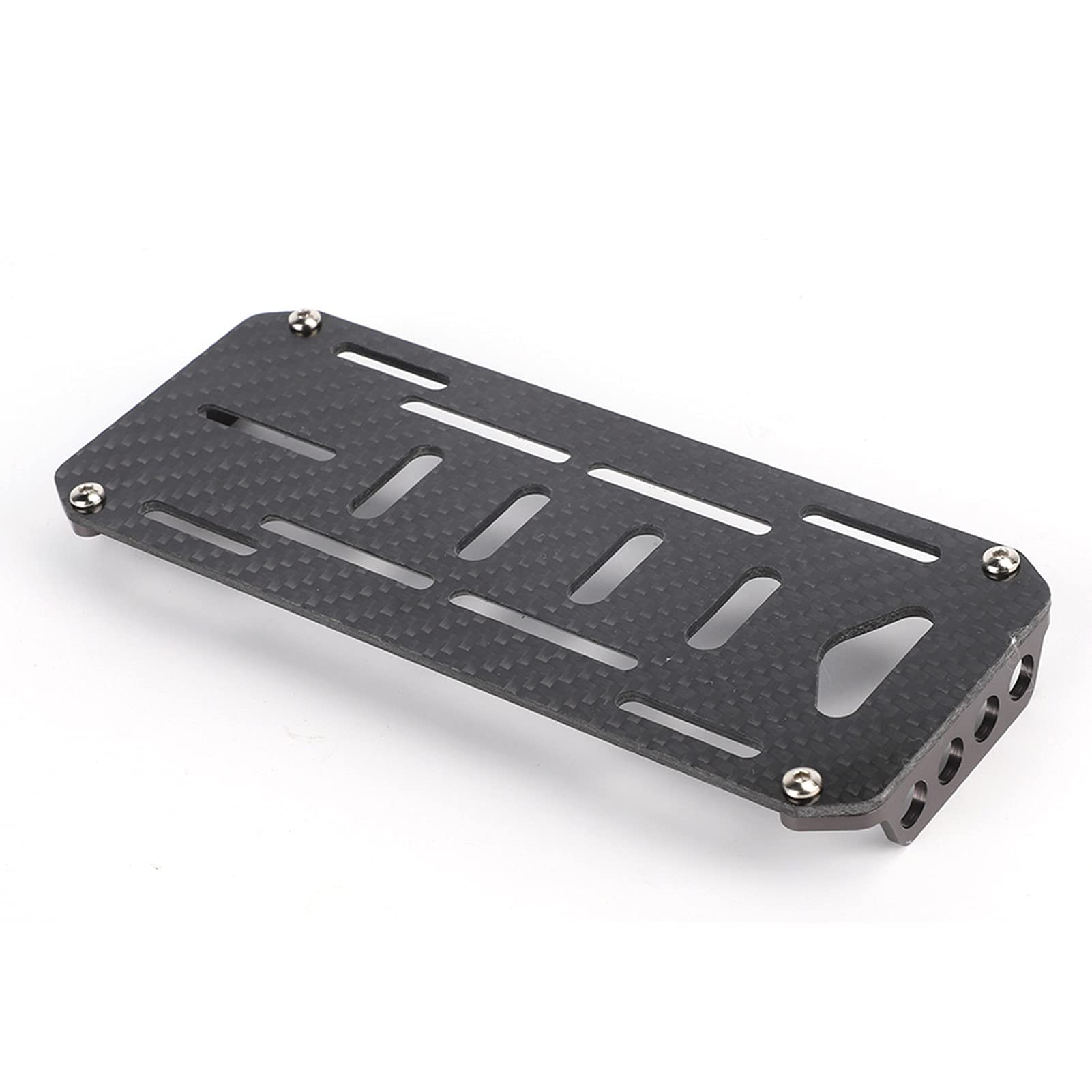 VGEBY1 Support de Batterie, Adaptateur de Plaque de Batterie en Fibre de Carbone à Dégagement Rapide pour Voiture sur Chenilles RC 1/10 RC avec Testeur d'Electricité