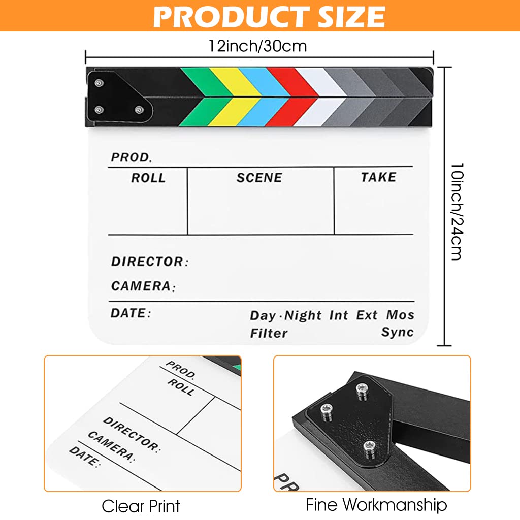 ZIBUYU® Movie Clap Board 10x12 Inch Film Clapper Board Tool Stage Prop — Amazon image 2