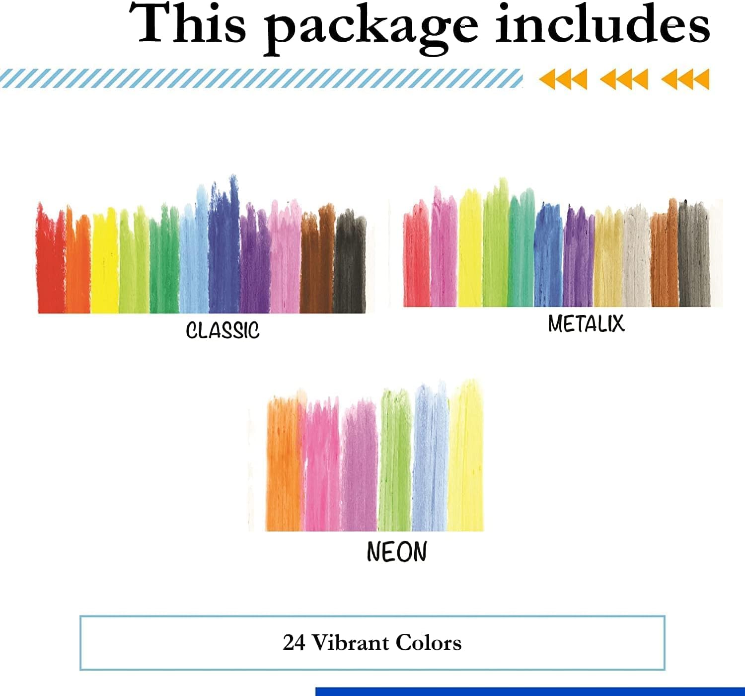 Kwik Stix Solid Paint Pens, Tempera Paint Pens, Quick Drying TPG-604 24 colors (Eight Pack)
