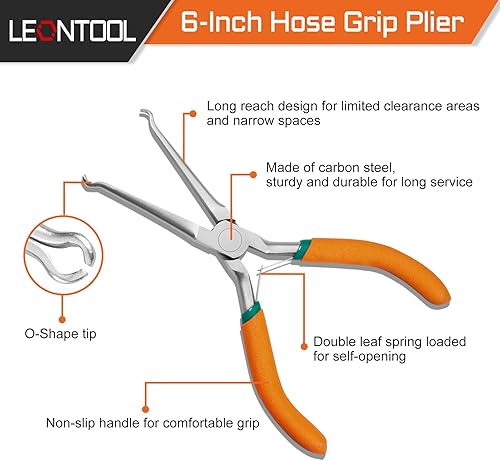 Miniatura 2 de Alicates de agarre de manguera de 6 pulgadas, alicates pequeños de extracción de botas de bujía de 1/5 pulgadas de diámetro, alicates de anillo de
