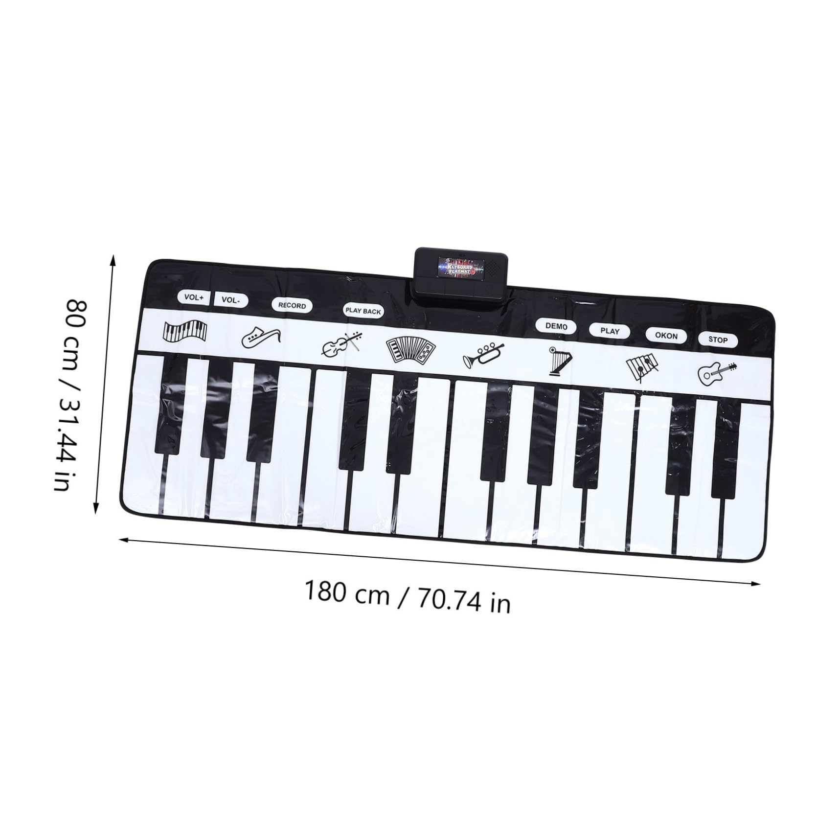 ibasenice Tappeto Musicale Pianoforte Nero Bianco Multifunzione Gioco Educativo per Sviluppo Udito e Movimento Morbido e Sicuro per Ragazzo Ragazza