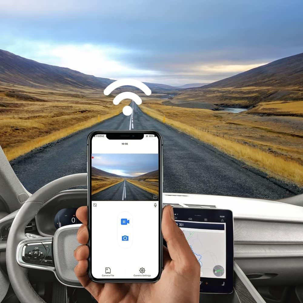 FITCAMX Dashcam Compatibile con Volvo Polestar 2 2021-2026, 4K Dashcam anteriore Anteriore con WiFi telecamera, Visione Notturna, Registrazione in Loop, G-Sensor con Scheda da 64 GB