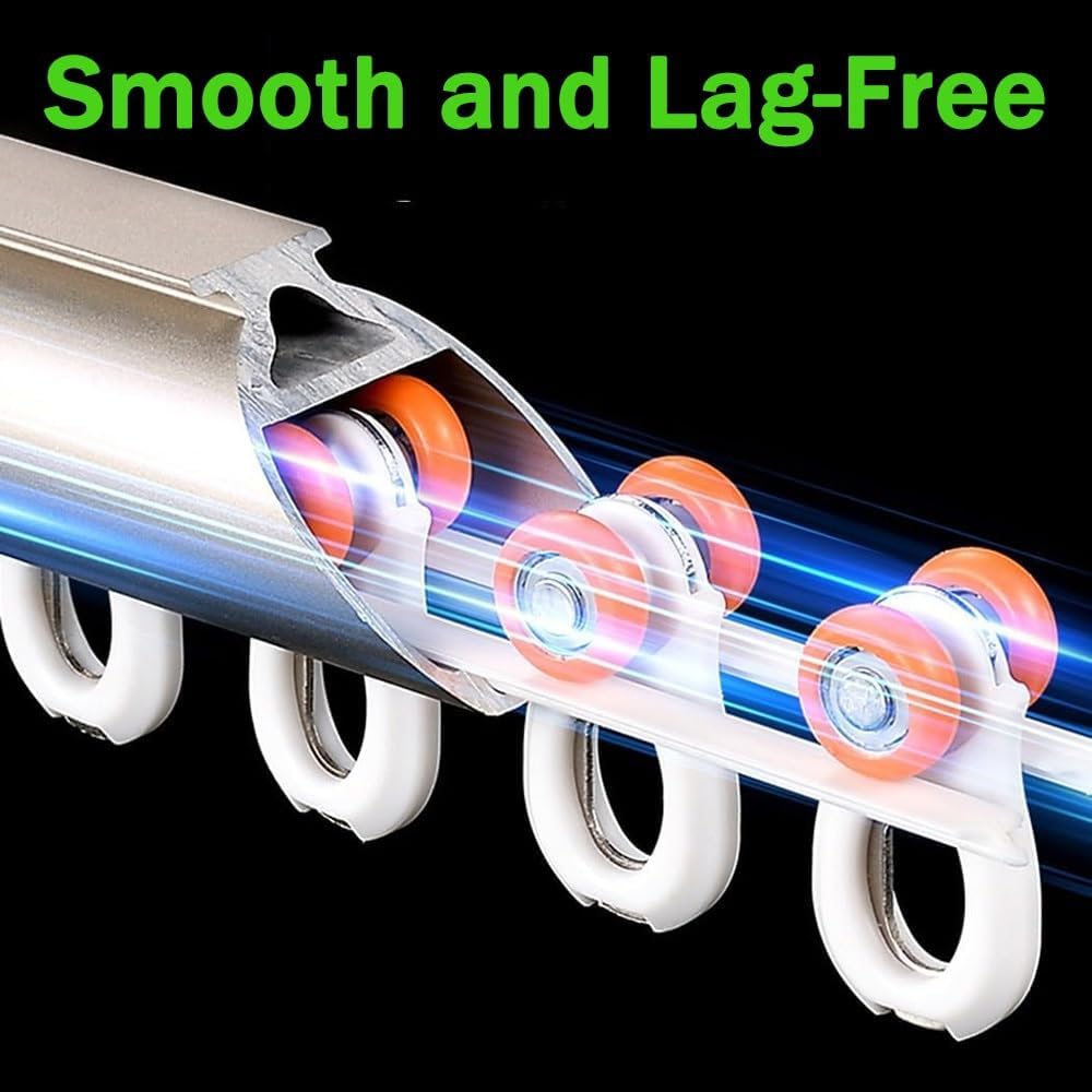 アルミ製カーテンレール - 調節可能な3フィート～8フィートの壁掛けロッド。間仕切り、リビングルーム、寝室、シャワーカーテンに ゴー