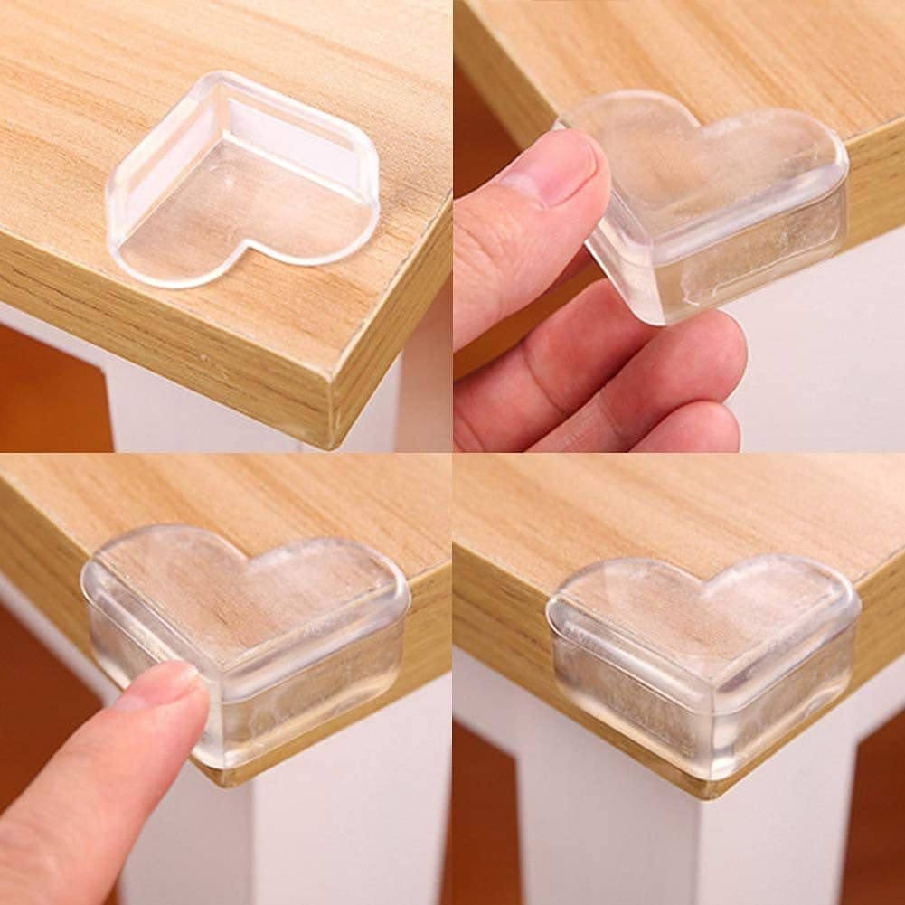4 Corner Guards Protector, Premium BPA Free Silicone Rubber Corner Bumper Cushion Covers Coffee Table Glass Desk Countertop Furniture Sharp Angle, Baby Proofing Pad for Kid Child Safety