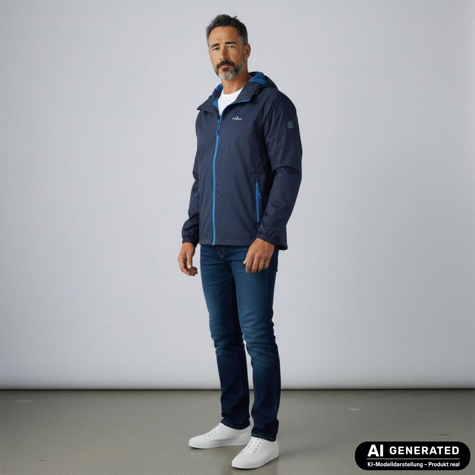 Blue Wave - Giacca impermeabile leggera 'Fabian', da uomo, taglie forti, da 3XL a 8XL Nero XXXXL