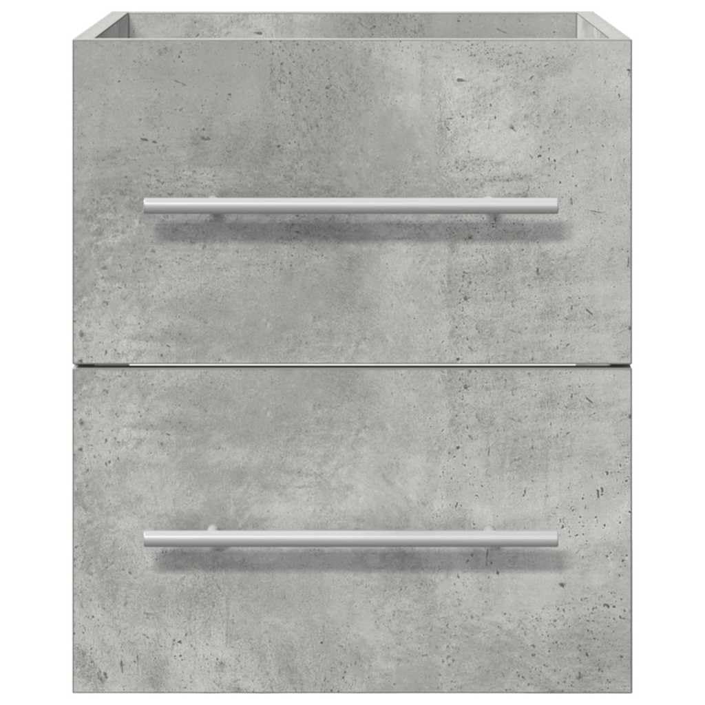 Meuble de salle de bain flottant en matériau dérivé du bois - Gris béton - 41 x 38,5 x 48 cm - Avec tiroir - Meuble de salle de bain - Design moderne