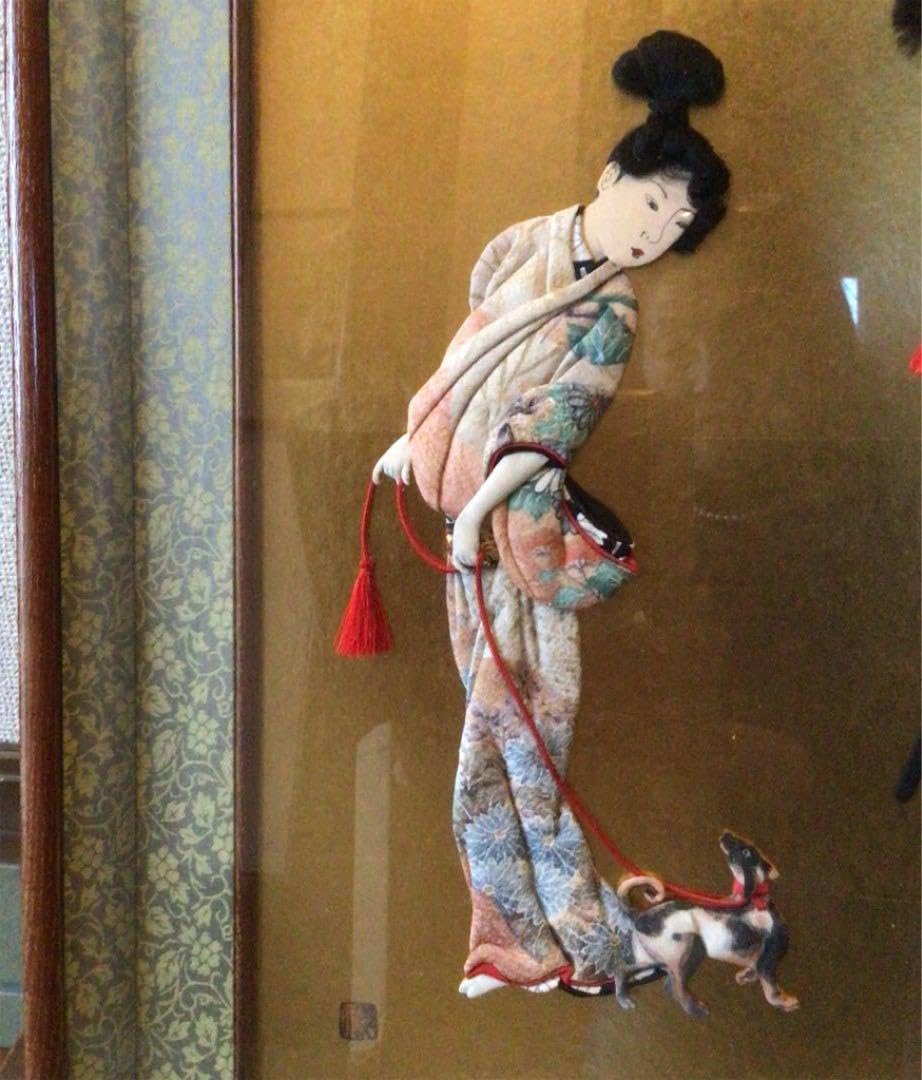 Amazon.co.jp: 作家物 押し絵 画 縮緬細工 国宝彦根屏風写し 歌舞伎者