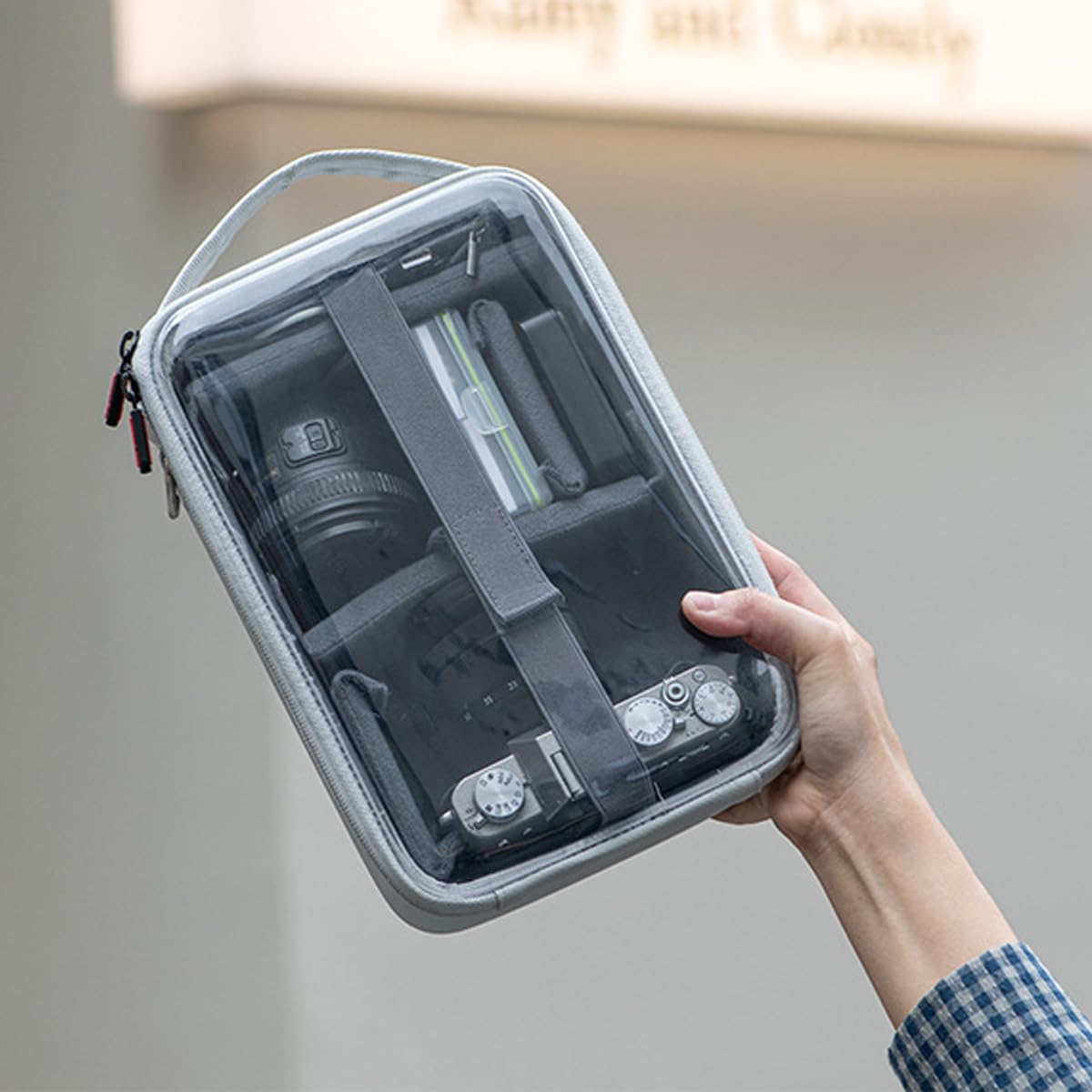 Organizer na elektronikę, torba podróżna z paskiem na ramię, odporna na wstrząsy torba o dużej pojemności do przenoszenia Pocket3, aparatów DSLR, kabla, ładowarki