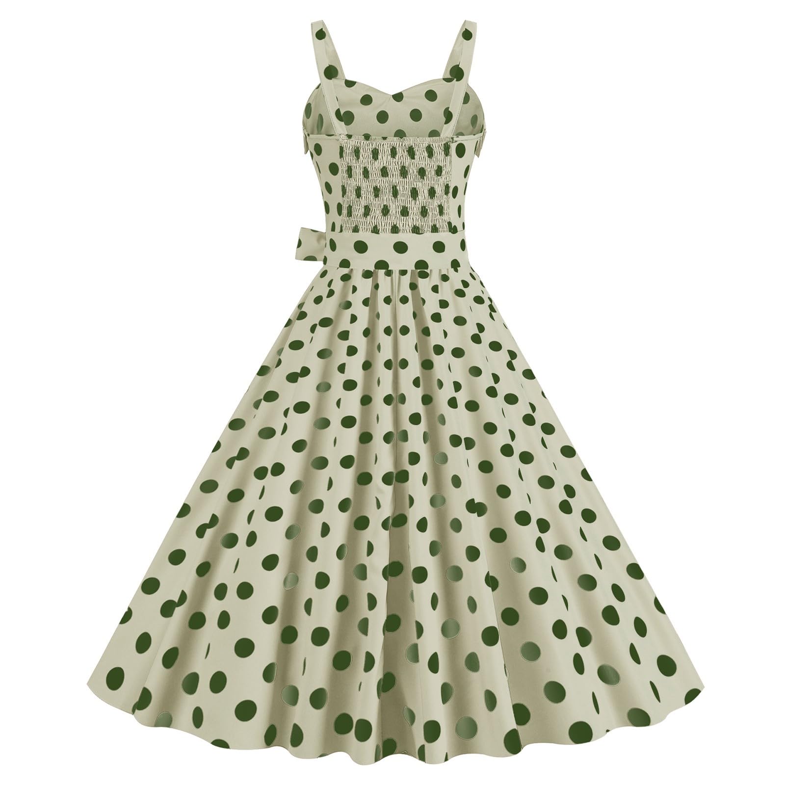 Rockabilly Kleider Damen Fasching 50er 60er Jahre Vintage Partykleid Polka Dots Coctailkleid Ärmellos A-Line Swing Kleider Hochzeit Festliche Ballkleid Knielang Abendkleider Elegante
