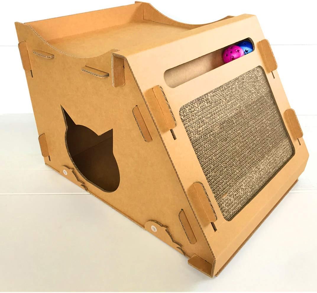 SenyCardboard Cat House with Cat Scratcher (Classic)