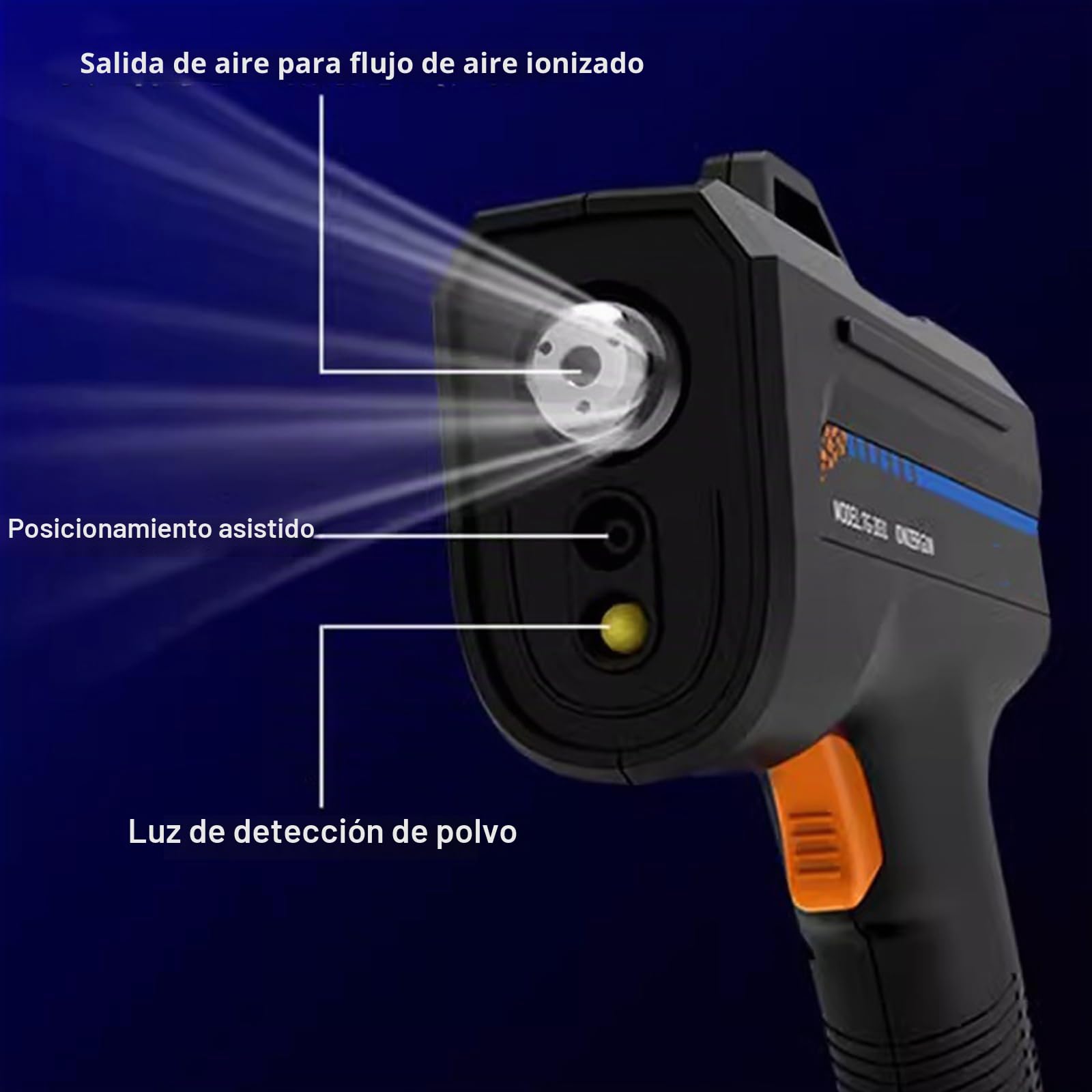 Pistola de Aire ionizante, Pistola antiestática, Equilibrio iónico eliminador de estática, con luz de detección de Polvo, soluciones antiestáticas efectivas y seguras