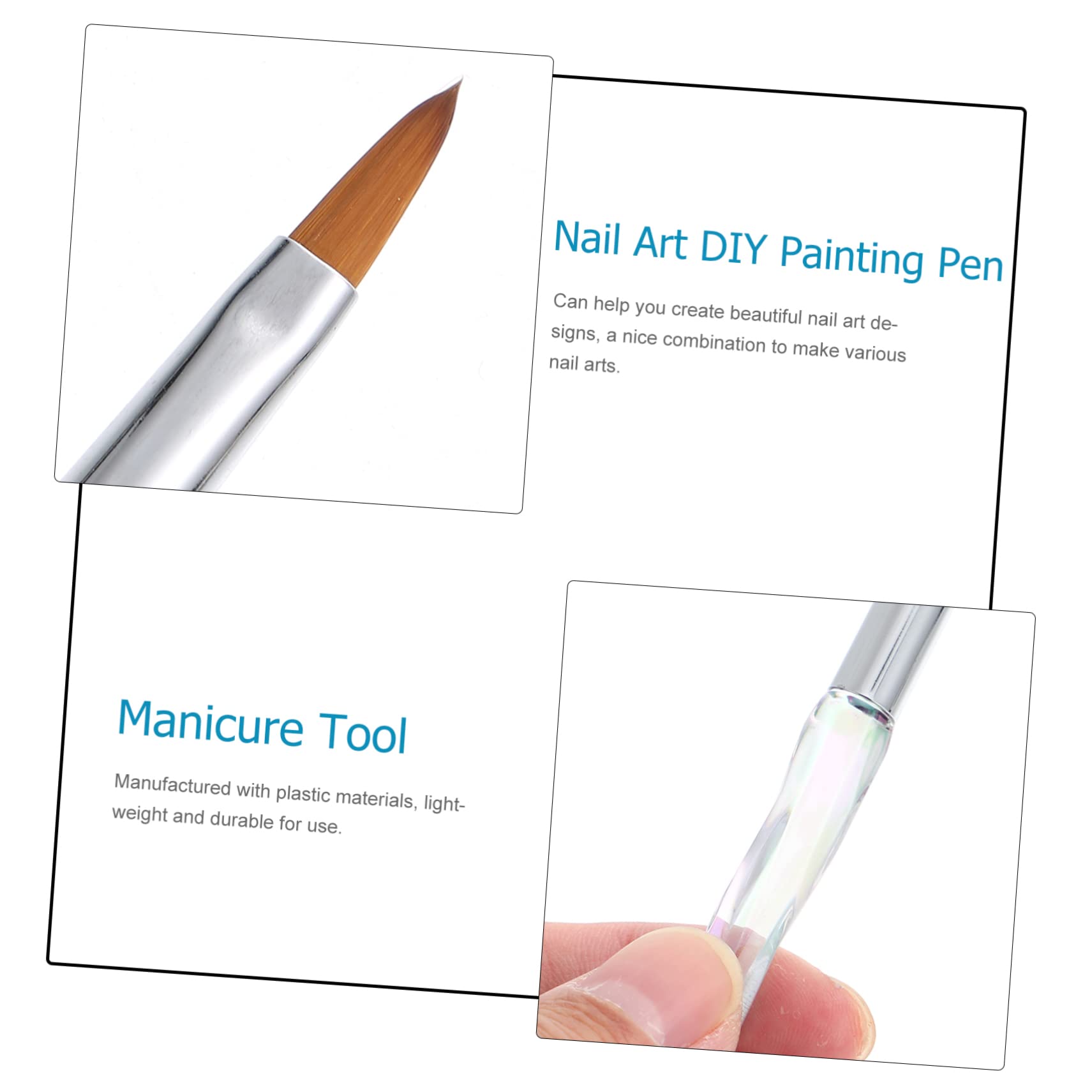 FRCOLOR 3 Pezzi Di Strumenti Pratici Per Manicure Pennello Per Nail Art Pennello Per Gel Per Unghie Per Pittura E Decorazione Delle Unghie
