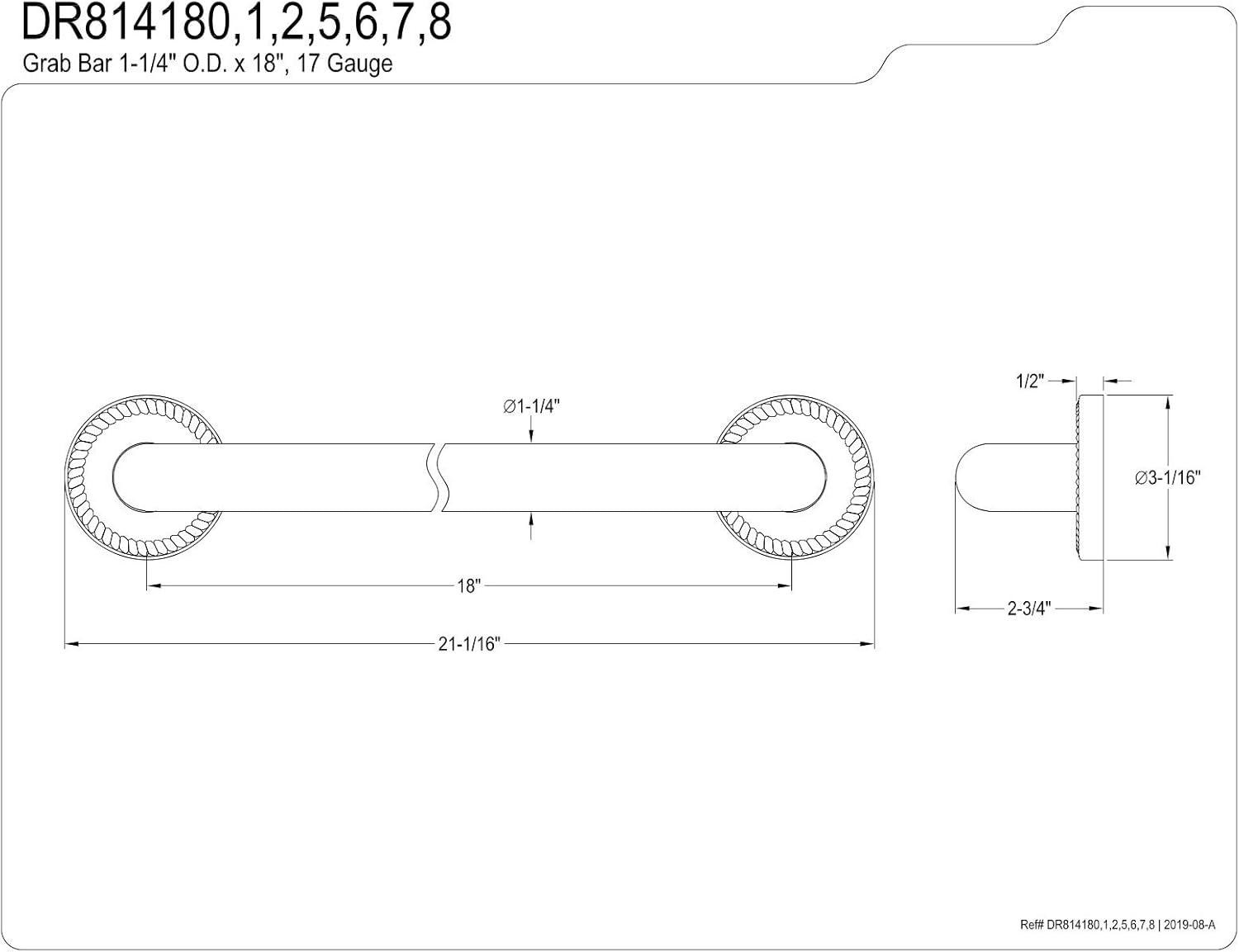 Buу 1 gеt 1 🔥 Kingston Brass DR814181 Designer Trimscape Laurel Decor 18-Inch Grab Bar with 1.25-Inch Outer Diameter, Polished Chrome Chеареѕt 🛒 Kingston Brass DR814181 Designer Trimscape Laurel Decor 18-Inch Grab Bar with 1.25-Inch Outer Diameter, Polished Chrome