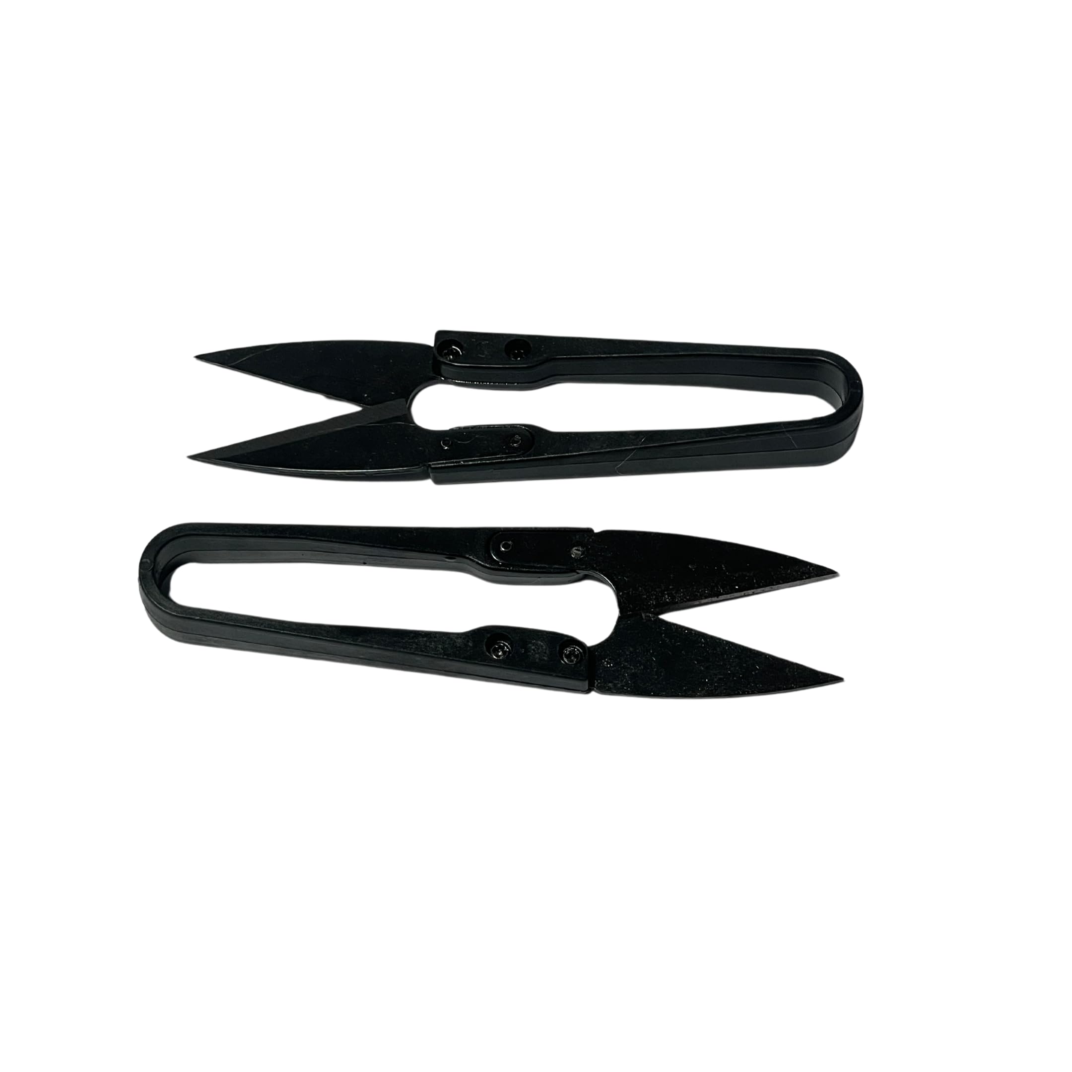 Black Cutter Thread Yarn Metal & Plastic Thread Cutter Tailor Scissors Cutter Sharp Blades built in spring for easy of use Pack of 2 pcs