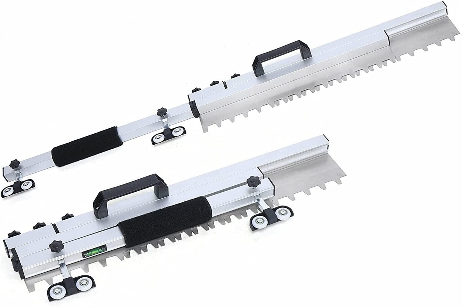 Nivelador de baldosas de acero inoxidable plegable, 1270 mm de largo, para la colocación de baldosas de piso, control preciso del espesor de la capa de mortero con rack, compacto y ergonómico para res