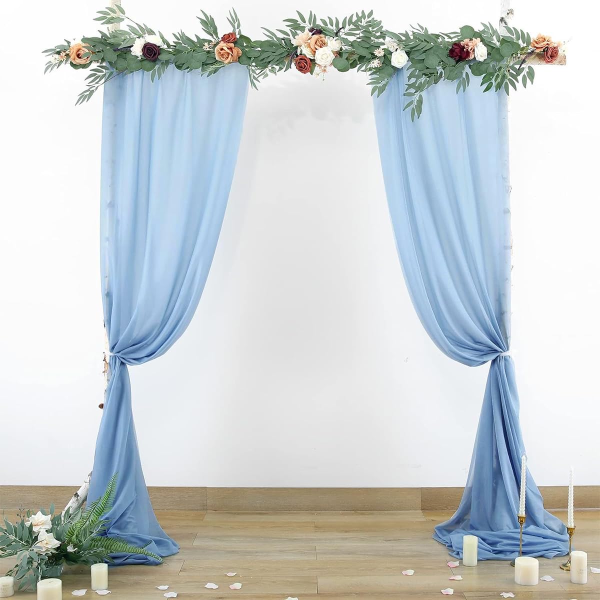 Saituo Home Tessuto Per Drappeggio Di Arco Di Nozze 75 X 600 Cm, Chiffon Drappeggio Per Arco Nuziale, Tulle Trasparente Decorazioni Per Matrimoni, Cerimonia, Festa, Sfondo (Rosa Chiaro