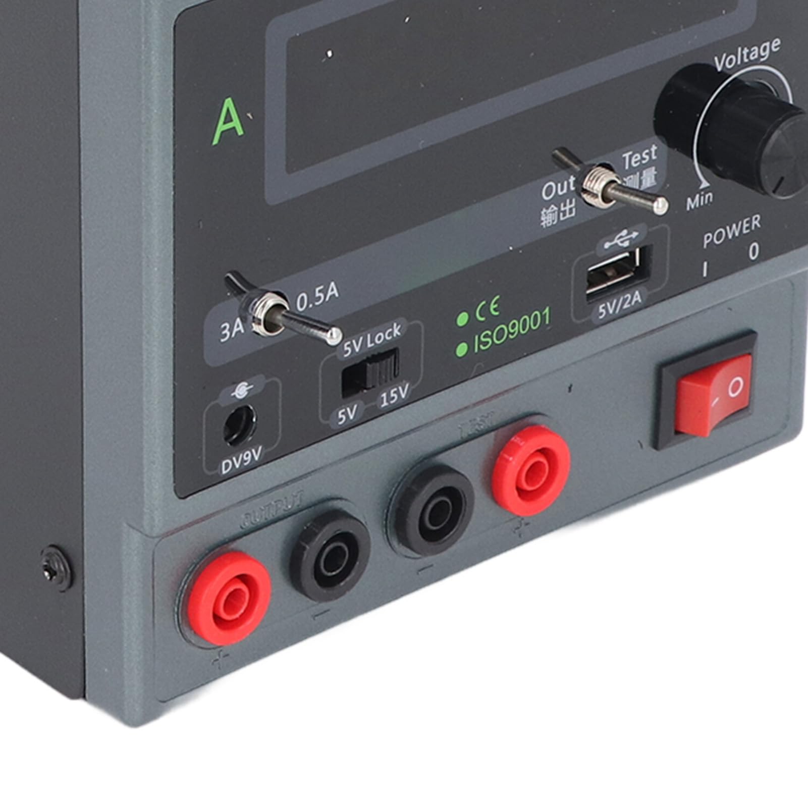 Fuente de Alimentación CC Variable 15V 3A Puerto de Carga Independiente Pantalla LED Grande Fuente de Alimentación Ajustable Multifuncional para Mantenimiento Electrónico